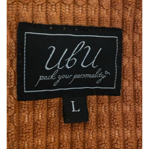 UBU Jacket Womens XL Extra-Large Orange Waffle Weave Cottage Core Fall Jacket - Picture 8 of 15